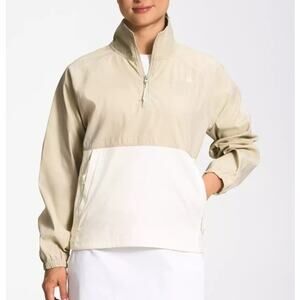 The North Face Anorak Windbreaker Pullover Jacket Tan Beige White Small